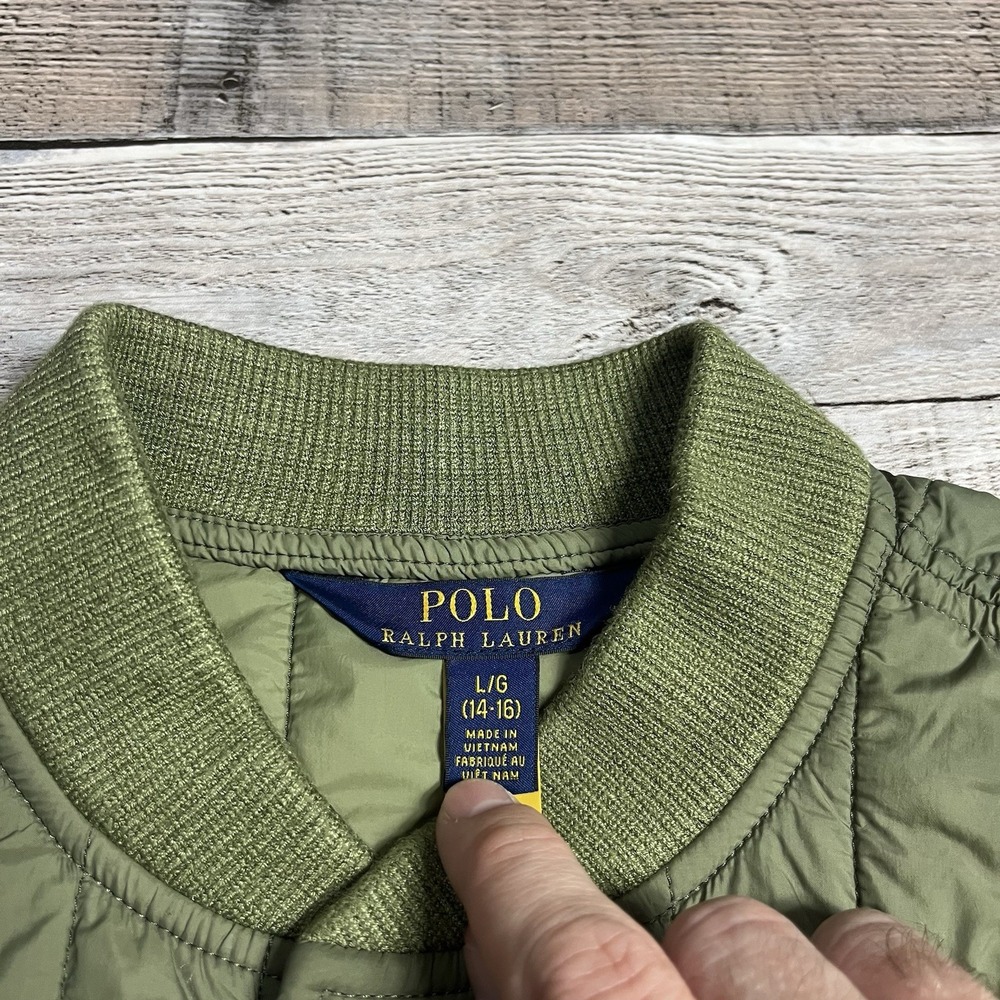 Polo Ralph Lauren Jacket Boys Large Green Insulated Outerwear Coat - Picture 3 of 8